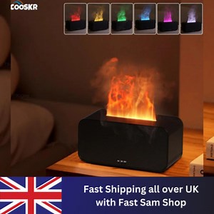 Essential Oil Flame Effect Diffuser. Home Aromatherapy, Air Humidifier LED Light  | eBay UK