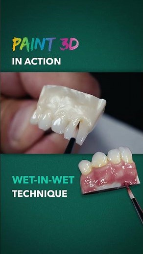 Paint 3D in action - Wet-in-Wet-technique 🦷💎🔬