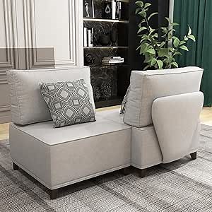 Chromcraft Large Sectional Modular Couch with Extra Deep Seat Modern Comfy Sofa Couch Convertible Sectional Chaise Sleeper Sofa for Living Room