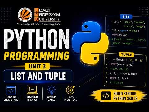 Unit 3 | Python List And Tuple | CDP