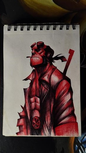 #hellboy #marvel #fanart #comicsart #shorts #youtubeshorts #art #howtodraw