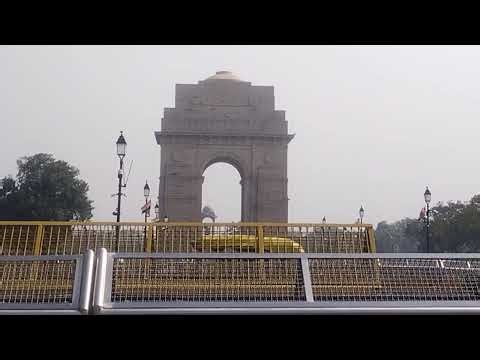 Behind the secret of Indian gate ,flag on lights