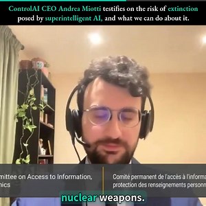 NEW: ControlAI's founder and CEO Andrea Miotti testifies to a Canadian House of Commons committee about the risk of extinction posed by superintelligent AI and what we can do about it. Here are some key points from Andrea’s opening testimony: Top AI companies are explicitly pursuing superintelligence. Countless experts and even the CEOs of these same companies have warned it could lead to human extinction. The first step to solving a problem is to recognize that we have one. Lawmakers around the