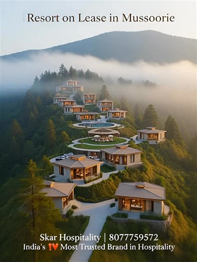 @skarhospitality on Instagram: "50 Rooms Resort on Lease in Mussoorie . • Luxury cottage-style resort surrounded by natural greenery. • Grand heritage–contemporary architecture with elegant façades. • Wide open landscaped lawns and forest-facing open spaces. • Spacious swimming pool with serene natural setting. • Premium wellness spa and rejuvenation facilities. • Yoga and meditation pavilion in peaceful surroundings. • Elegant fine-dining restaurant with nature views. • Sophisticated bar and lo