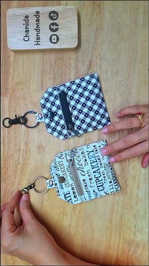 DIY Mini Pouch | Mini bag keychain #미니크로스백 #chanida #handmade #sewing