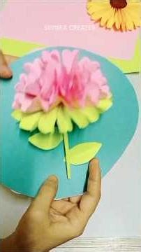 3D flower pop up card |easy pop-up card #popupcard #greetingcards #papercraft #craft