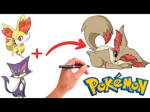 How To Draw PURRLOIN and FENNEKIN FUSION POKEMON | Pokemon Fusion