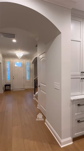 The early-2000s browns had their moment but this family was ready for a refresh! Check out the before-and-afters! We completely renovated the kitchen, butler’s pantry, living room and stairway into a space that feels bright, functional, and timeless. And yes… we’re still swooning over those custom bar cabinets! | Faithwood Construction | Facebook