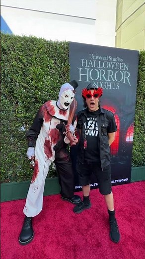 Art The Clown from Terrifier on the Red Carpet at HHN at Universal Studios Hollywood