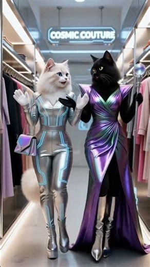 COSMIC COUTURE: Cats are the new Fashion Icons! ✨ (Focuses on the sign and fashion) #shorts #viral