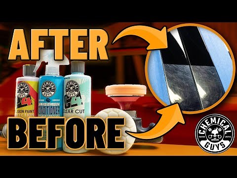 Remove Scratches & Swirl Marks from Glossy Plastic B-Pillars with your Rotary Polishing Machine!