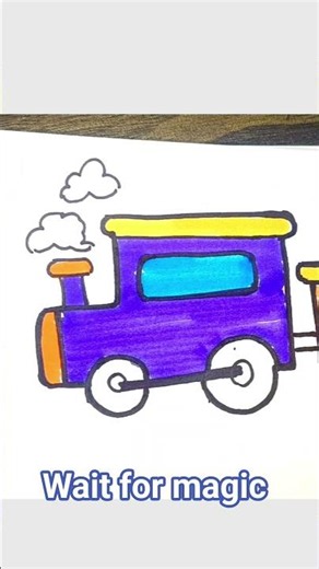 Easy Train Drawing 🚂 | Cute Train Drawing for Kids #Shorts