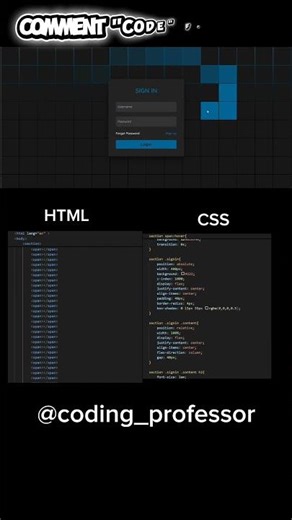 Animated sign in page use | HTML | CSS | JavaScript #JavaScript #html #css #animation #coding #ai