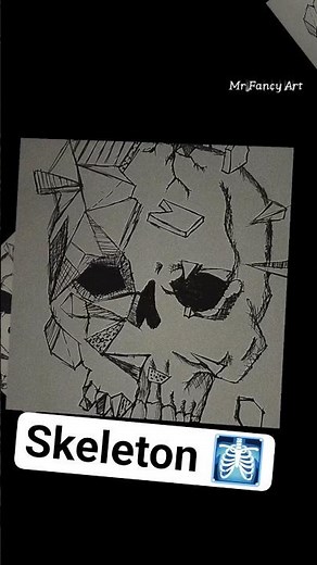 Skeleton Draw☠️#SkeletonDrawing🩻 #EasyDrawing #StepByStep #HumanAnatomy #ArtTutorial#DrawingForKids