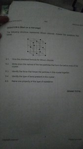 QUESTION 6The following structure represents lithium chloride... | Filo