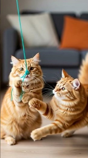 Cats are playing string games😹 #cartoon #cat #animation #DreamScreenAI