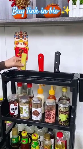 😍Space-Saving Metal Spice Rack Organizer for Kitchen Counter 🌿✨ #KitchenOrganization #SpiceRack