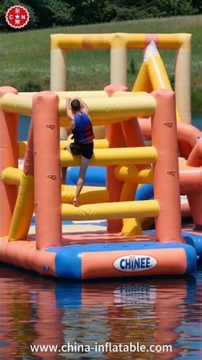 The starfish-themed inflatable water park is amazing! S873 #awesome #waterpark #aquapark #inflatable