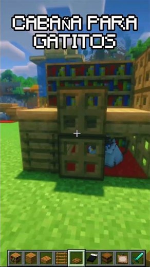 Le hice una CABAÑA a mis GATITOS en Minecraft 😳💖