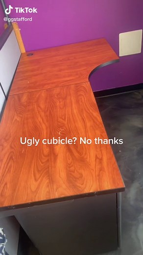 Tell me you’re extra without telling me you’re extra #office #cubicle #diy #makeover #greenscreen #duet #decor