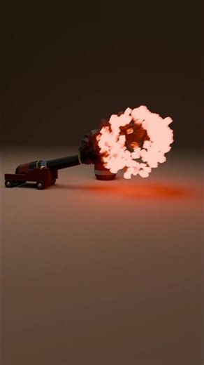 Blender Cannon Animation #blenderanimation #cannonfire