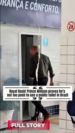 Royal flush! Prince William proves he's not too posh to use a public toilet in Brazil