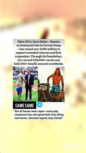 Real-Life Hero Beyond the ScreenFamous as Lieutenant Dan#viralvideo #inspiration