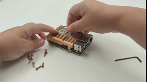 WEIYIXING Raspberry Pi 4 Aluminum Case with Dual Cooling Fan, Gold Metal Protective Enclosure for Raspberry Pi 4B