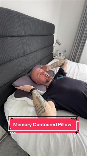 Memory contoured pillow that supports your neck properly. Curved shape keeps your spine aligned so you don’t wake up stiff and sore. Soft memory foam feel with firm support underneath. Ideal for back and side sleepers. #memoryfoam #contouredpillow #sleepbetter #necksupport #tiktokmademebuyit