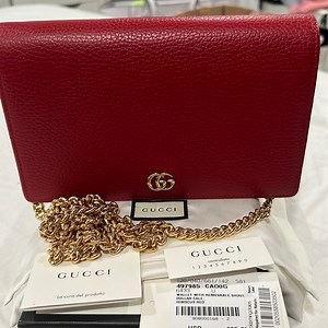 Gucci Marmont Wallet on Chain Red