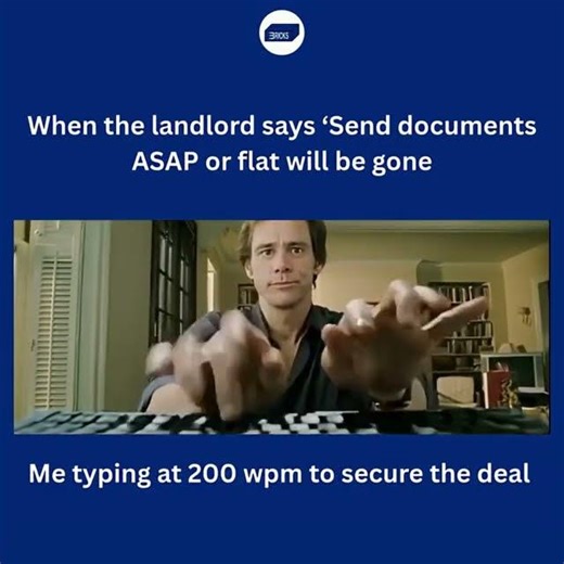 When the landlord says ‘Send documents ASAP or the flat will be gone’ 😱Me typing at lightning speed