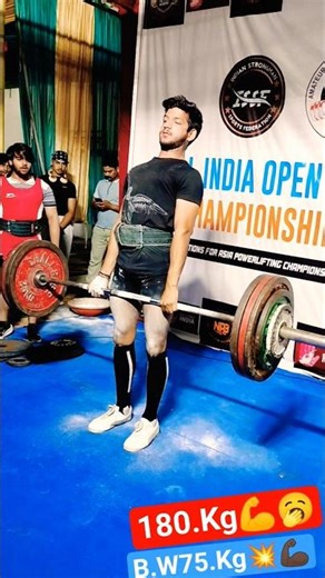 180.Kg Deadlift🇮🇳weight 75.Kg Conventional Lift #shortsfeed #youtubeshorts #trending