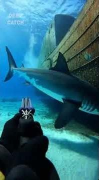 Diver vs Shark: Incredible Escape from Sunken Submarine #fishing #spearfishing #extremefishing