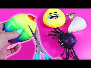 CUTTING OPEN SQUISHIES AND STRESS BALLS! What's inside - Satisfying Slime?