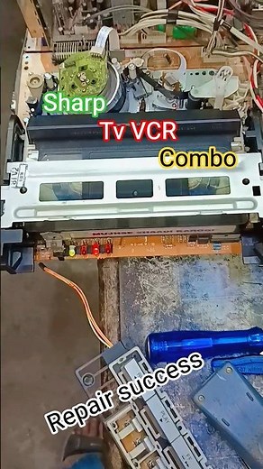 Sharp vt-G21 !TV VCR combo! repair successful #vcrrepair #magnetictape #sharp 💪