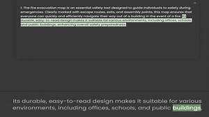 emergencies. Clearly marked with escape routes, exits, and assembly points, this map ensures that ev