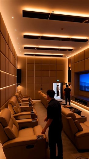 Designer Home Theater Installation The mansion’s entertainment room becomes