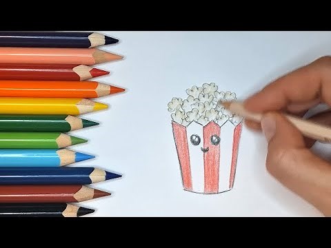 How To Draw Popcorn... step by step #easydrawing #howtodraw #ideasfordrawing #easydrawing