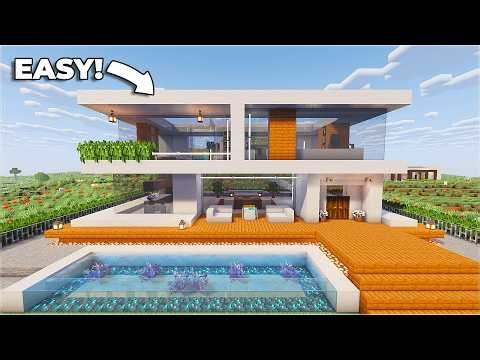 Minecraft Easy Modern House Tutorial Exterior Build