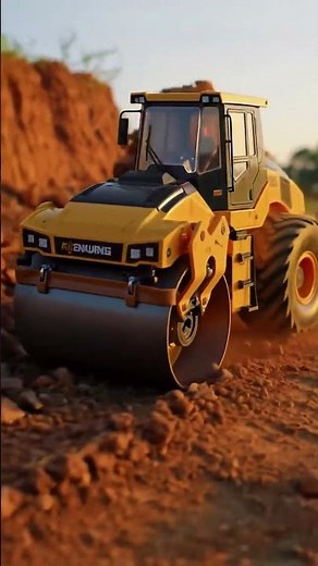 Precision & Power: RC Road Roller & Dump Truck on Rocky Ground! ⛰️