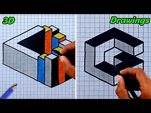 3D Drawings on Graph Paper for Beginners Step by Step