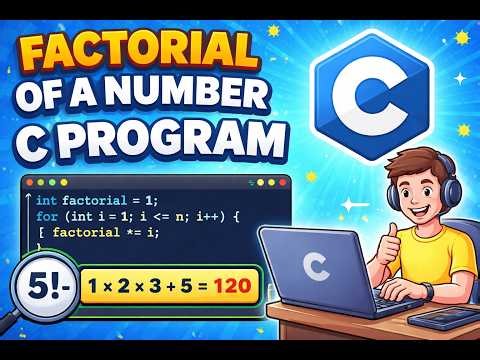 Factorial Program in C (Using Loop) 💡 | Step-by-Step Explanation for Beginners | In Telugu