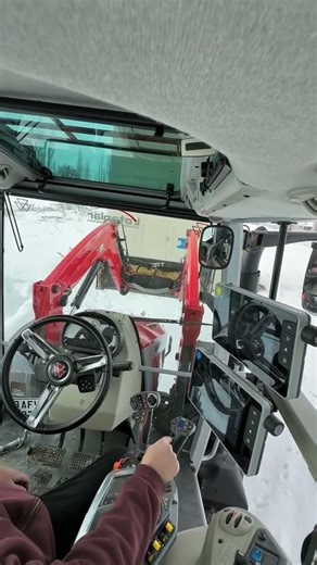 Inside a Modern Tractor Cabin 🚜#loader#snowfarming#farmshorts#reels