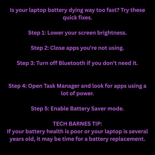 Laptop Battery Draining Fast? Try These Solutions | Tech Barnes