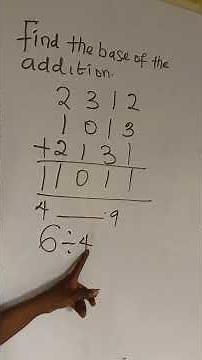 how to find the base of given sets of numbers #numberbase #mathematics #viralreel