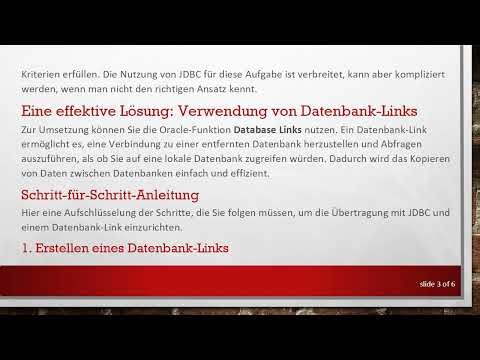 Effizientes Übertragen von Daten zwischen Oracle-Datenbanken mit JDBC