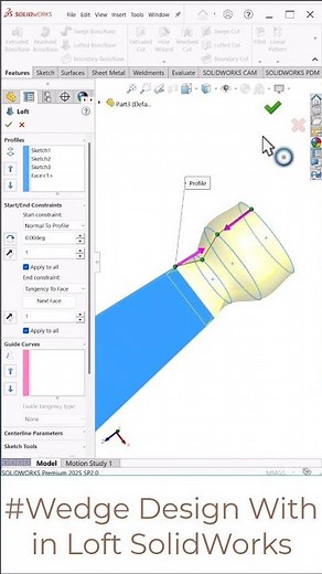Wedge Design using Loft in SolidWorks 🧩 #shorts