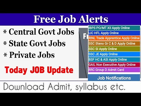 Free Jobs Alert || Latest Notifications || New Jobs ||Download Admit Card