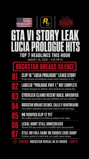 GTA 6 Story Leak: Lucia Prologue Drops After Rockstar Breaks Silence