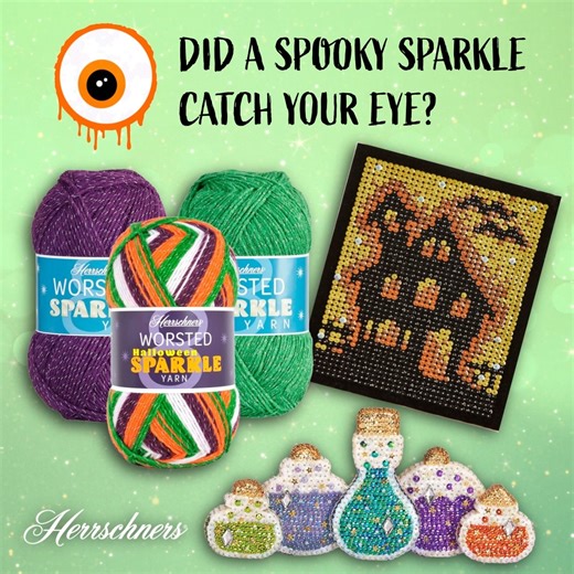 🎃💫 Add a boo-tiful little sparkle to your Halloween! Sequins, sparkles, and spooky stitches are waiting in our Halloween Shop—perfect for décor, gifts, or a little handmade magic. ✨ See all the glimmering goodies: 👉👻 https://herrschners.com/herrschners/seasonal/halloween/ #HalloweenCrafts #SpookySparkle #DIYHalloween #Herrschners #HandmadeHalloween | Herrschners Inc.